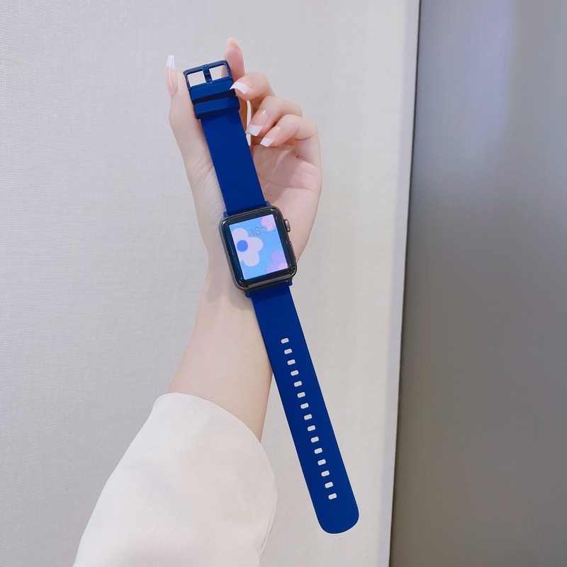 Dây Đeo Silicone Màu Kẹo Cho Đồng Hồ Thông Minh Apple Watch Series SE 7 6 5 4 3 2 45 41 MM 40mm 44mm 38mm 42mm