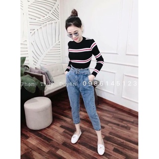 Áo len kẻ ngang