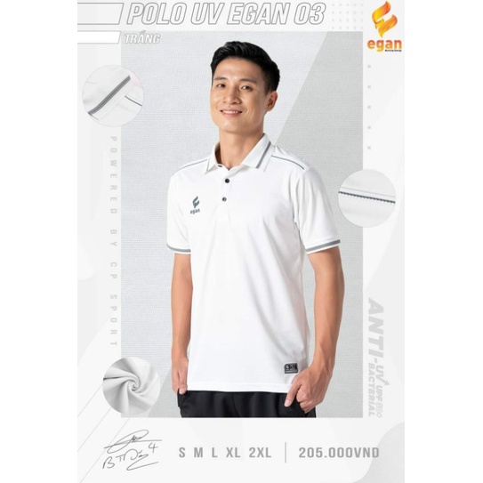 ÁO POLO UV EGAN 03 MÀU TRẮNG MỚI ,ĐẸP CHÍNH HÃNG