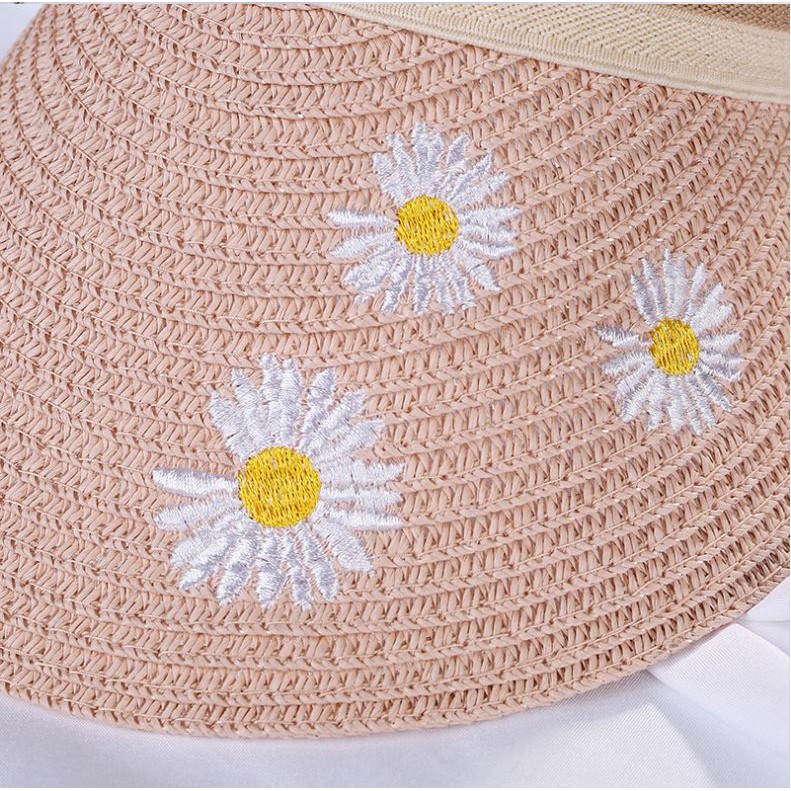 Mũ Cói Lưỡi Trai Nư In Hình Hoa Cúc