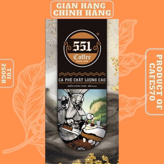 [MUA 3 TẶNG 1] 250GR Cafe Pha Phin Robusta Honey Chất Lượng Cao 100% Rang Mộc  - 551 Coffee