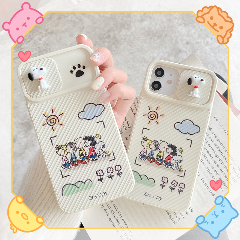 Ốp điện thoại in hình Snoopy có thanh trượt chống sốc dành cho Iphone 12 Pro Max Se2020 11pro Max Ix Xr Xs Max 7 8 Plus | BigBuy360 - bigbuy360.vn
