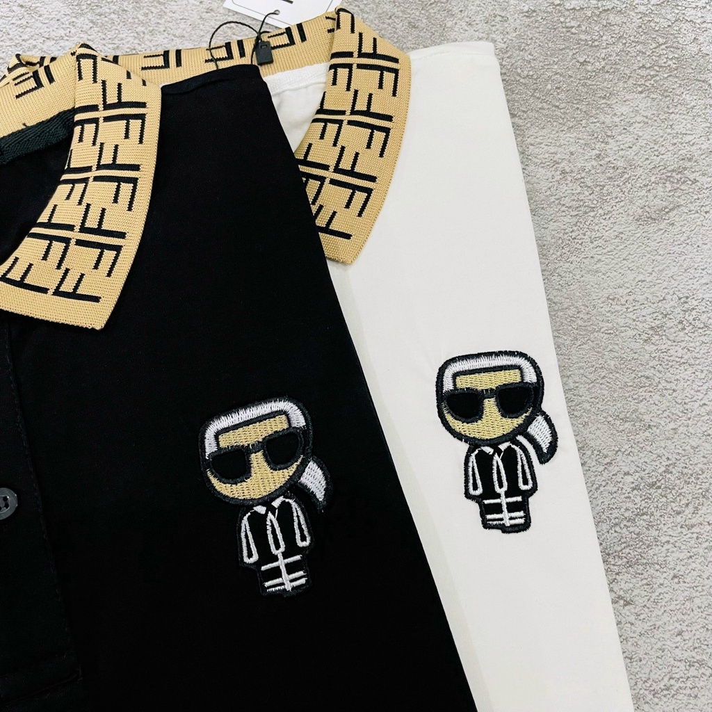 ÁO THUN POLO NAM NỮ LOGO CHIBI PHỐI HOẠ TIẾT CỔ ÁO CỰC NGẦU