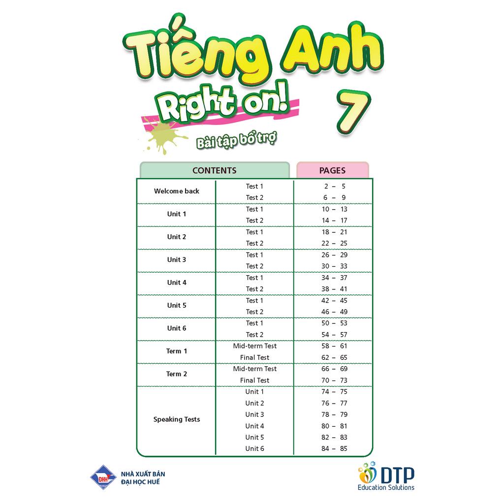Sách - DTPbooks - Bài tập bổ trợ Tiếng Anh 7 Right On!