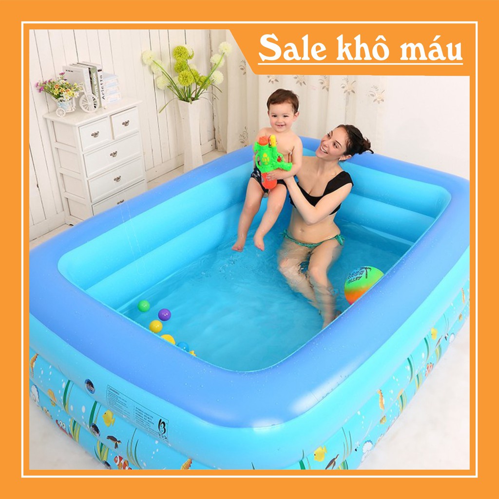 Bể bơi 2, 3 tầng cỡ lớn cho bé, hồ bơi phao bơi các loại 1M3 1M5 1M8 CHÍNH