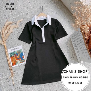 Bigsize 60-90kg đầm phối cổ trắng