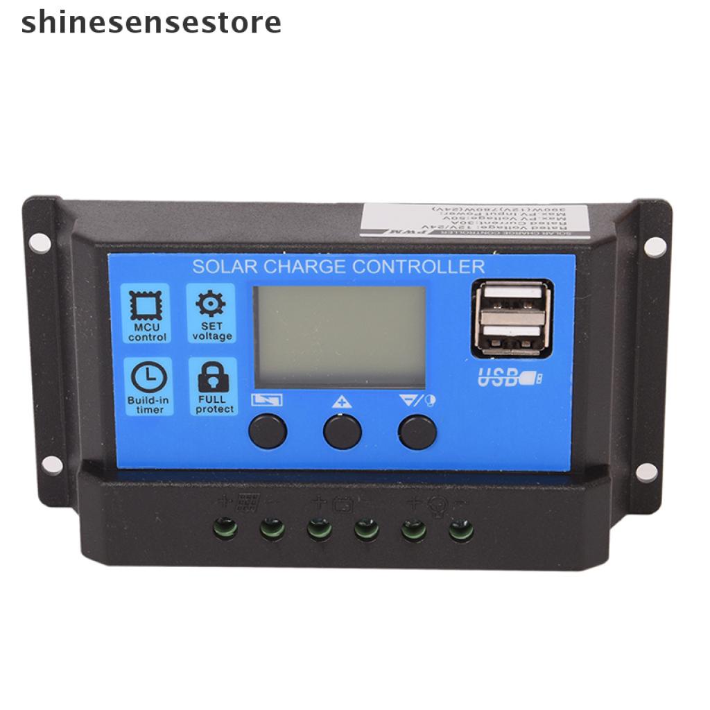 (Hàng bán chạy) Bộ điều khiển sạc pin năng lượng mặt trời 12V/24V 30A PWM LCD