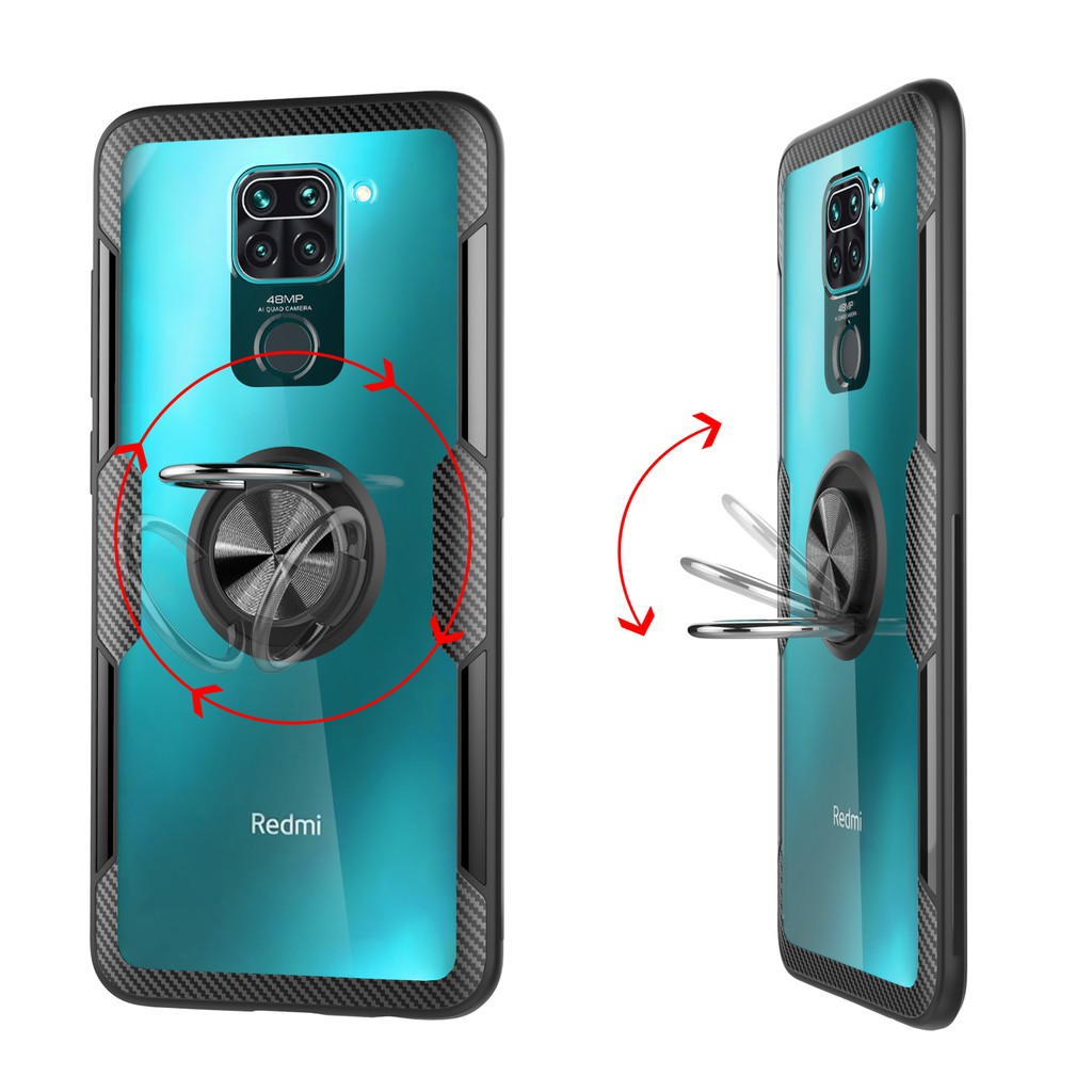 Ốp lưng Redmi 10X 4G / Note 9 giá đỡ nhẫn Iring lưng trong viền màu