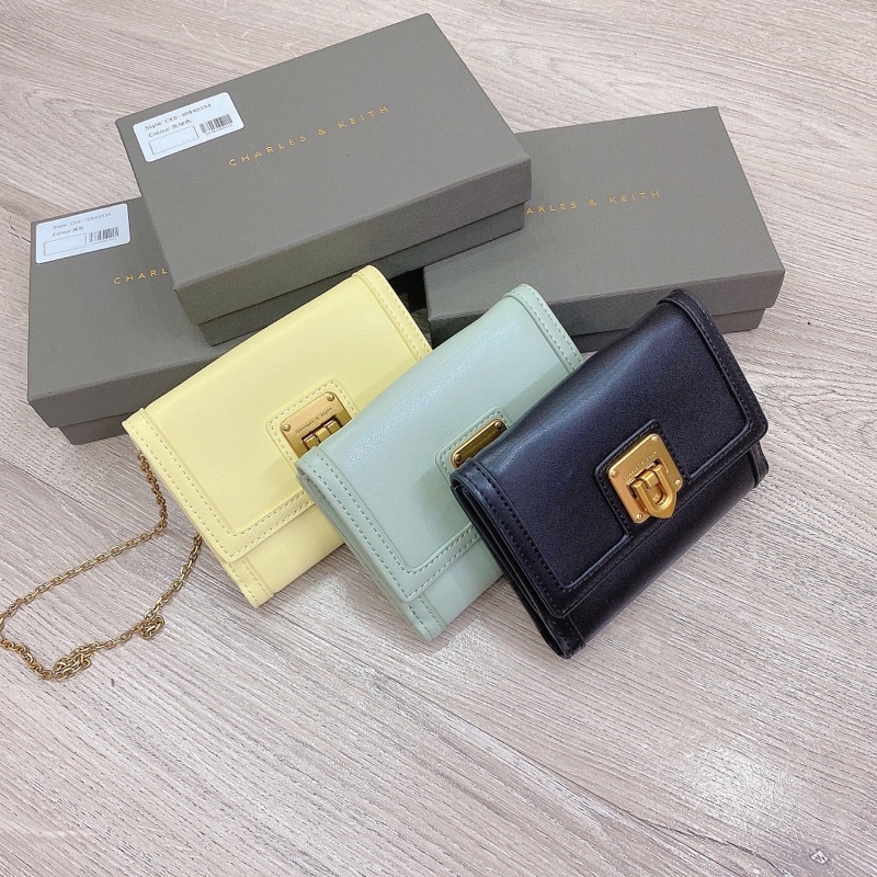 (Mới 2022) Ví CK gập nhiều ngăn kèm dây xích fullbox