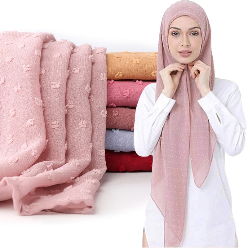 Khăn Trùm Đầu Đính Bóng Lông Cho Phụ Nữ Hồi Giáo WJ403