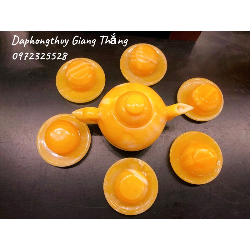 Bộ Ấm Trà Đá Ngọc Hoàng Long Nguyên Khối