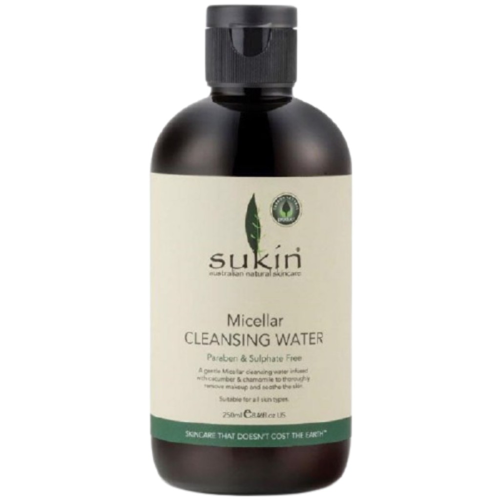 Sukin Nước Tẩy Trang Micellar Cleansing Water 250ml - Tặng kèm bông tẩy trang
