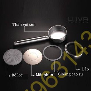 Bộ vòi sen tăng áp nhôm, tay sen tăng áp SIÊU MẠNH, dây sen tắm inox 304, đồng thau dài 1.5m, cài sen nhựa xi, tay sen