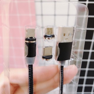 [Siêu rẻ] Cáp nam châm 3 in 1 micro USB, Lightning, Type C