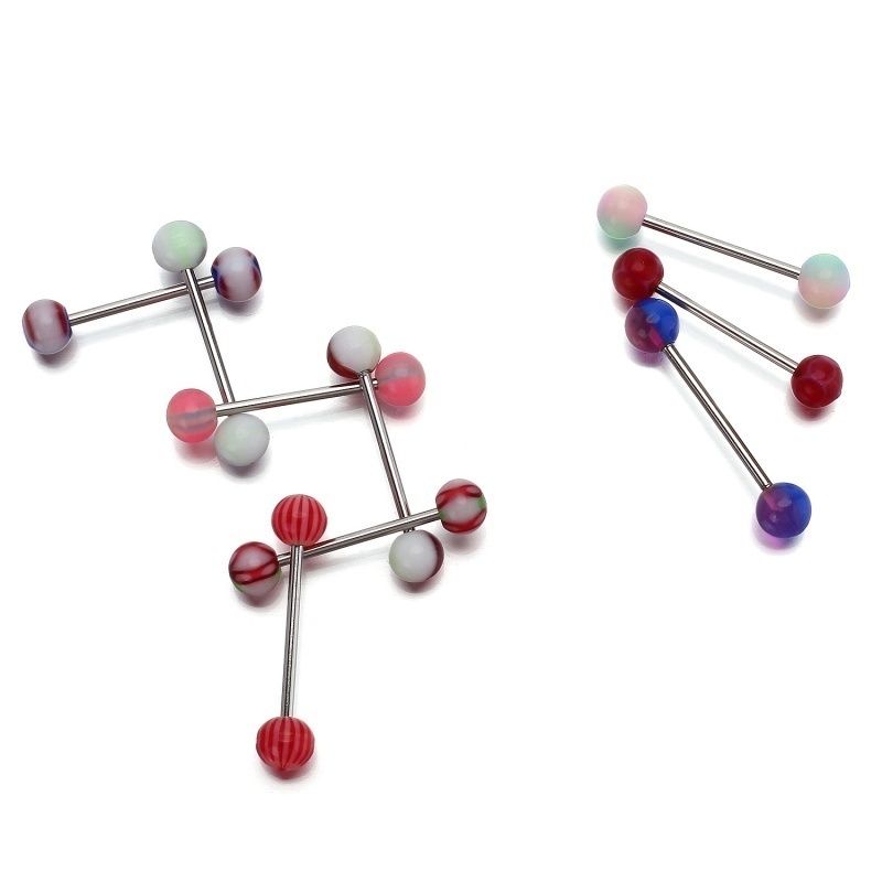 Bộ 100 Khuyên LưỡI 316L NhiềU MàU SắC