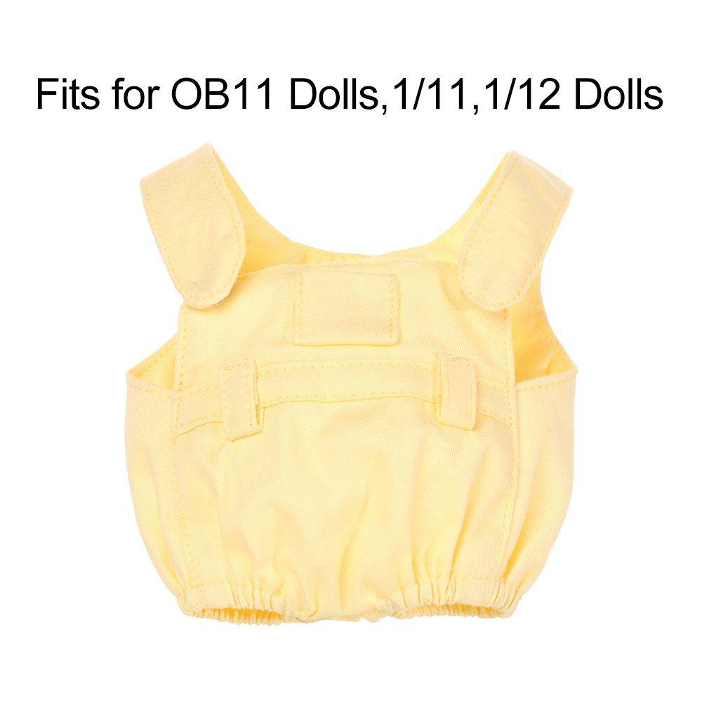 Bộ Quần Yếm Cotton + Áo Thun Màu Cầu Vồng Xinh Xắn Cho Búp Bê Tỉ Lệ 1 / 12