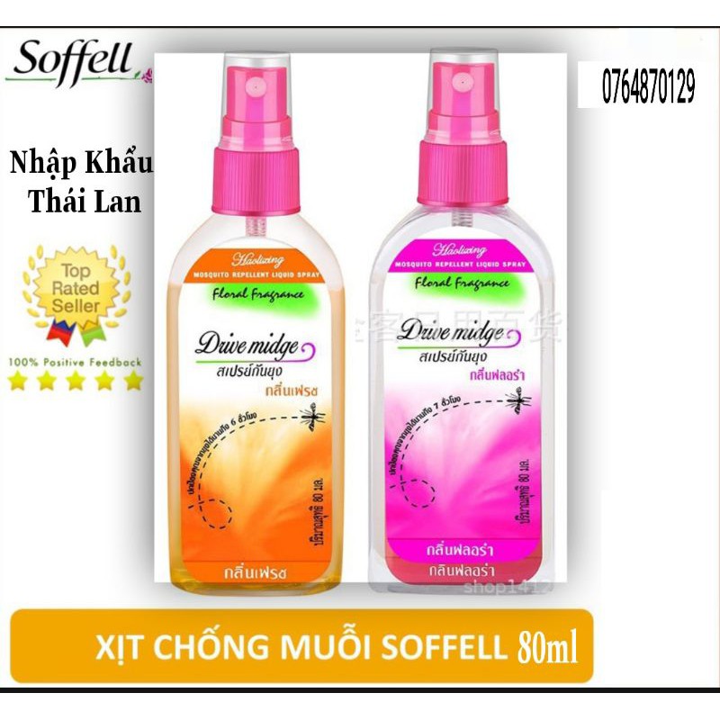 [Hàng THÁI] Xịt chống muỗi Soffell tác dụng liên tục 8 giờ an toàn cho trẻ nhỏ 80ml