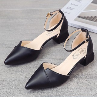 Giày Nữ Ngoại Cỡ-Giày Sandal Mũi Nhọn Kín Cao 3cm-Giày Sandal Nữ-Giày Nữ Ngoại Cỡ