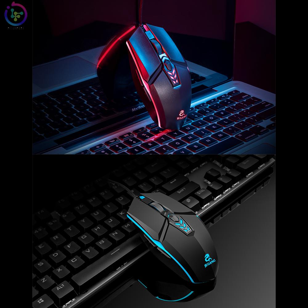 JM-518 6D Wired Gaming Mouse E-sports Gaming Mouse Ergonomic Mice with 4 Adjustable DPI 4-color Breathing Light Plug&Play Pink