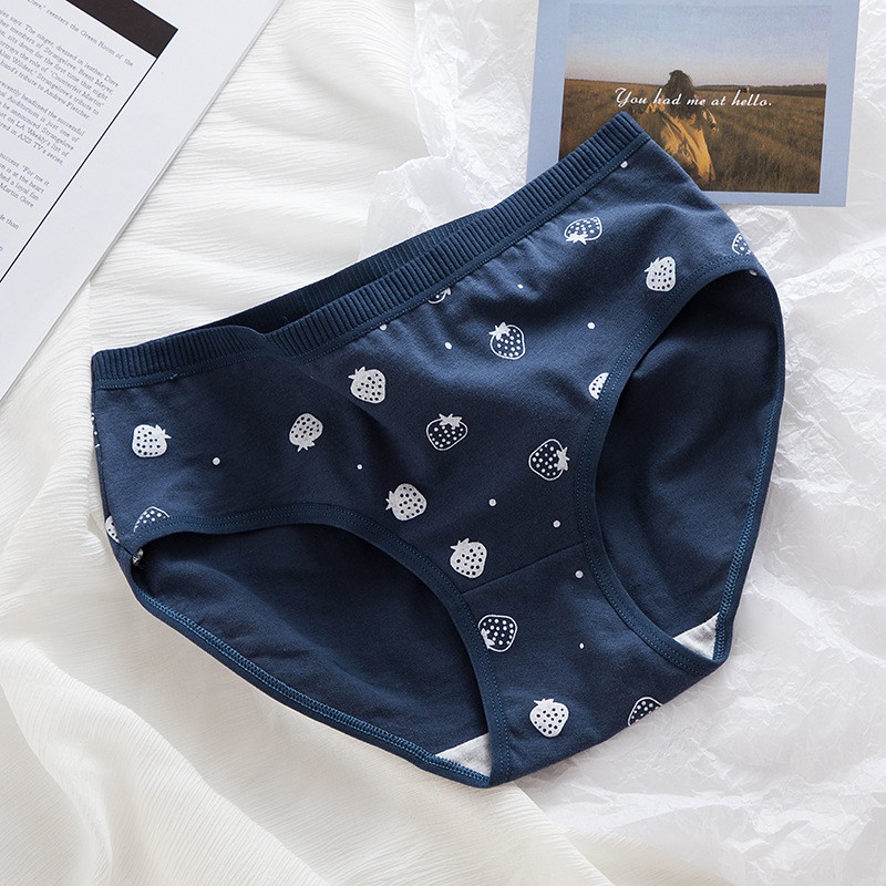 Set 5 quần lót nữ cotton hình trái Dâu đỏ dễ thương_NuciFera