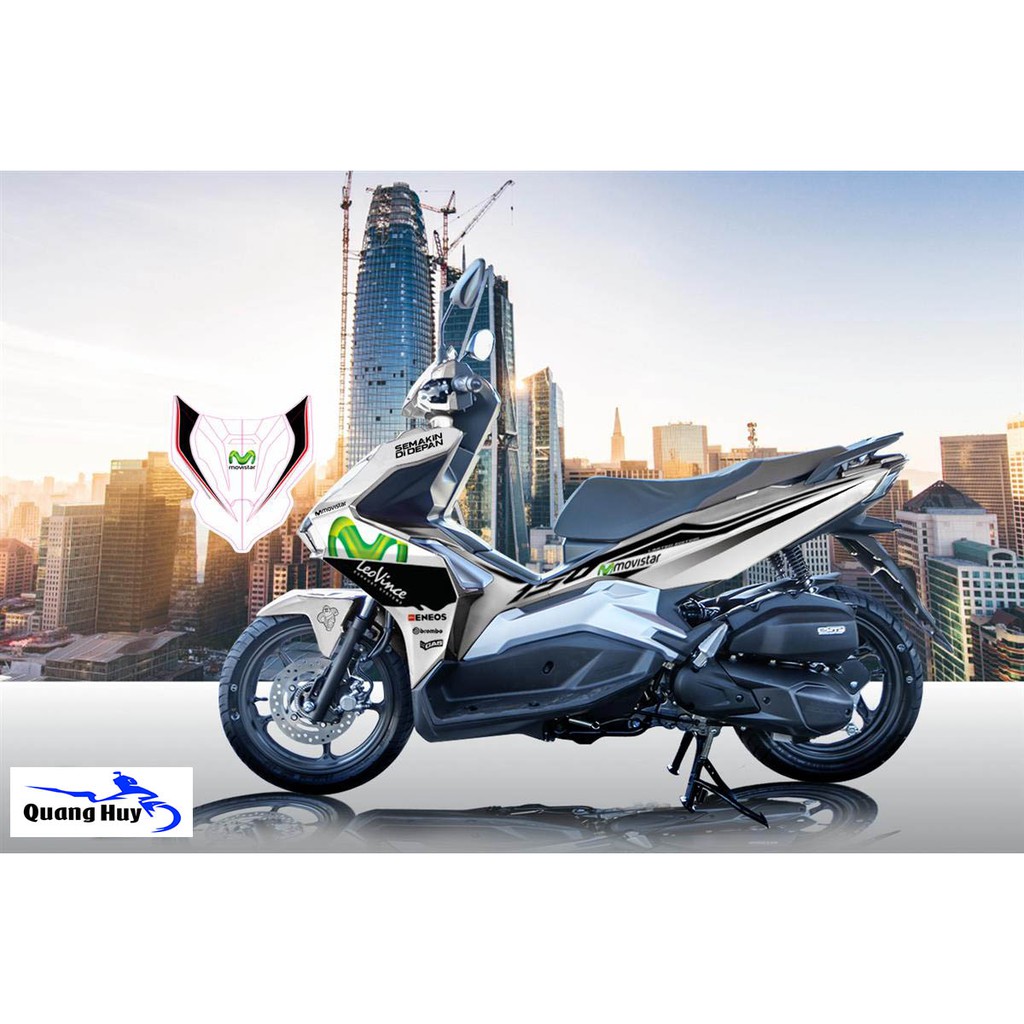 Tem trùm air blade đen trắng leovince đời 2020, độ team trùm ab dán phủ dàn áo xe trắng đen rẻ đẹp