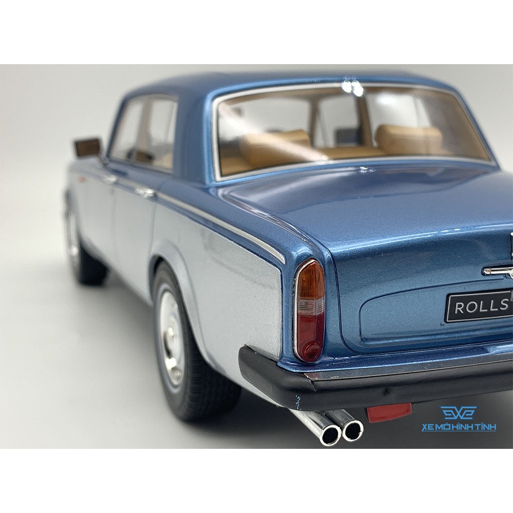 Xe Mô Hình Rolls Royce Silver Shadow II Bj. 1977 1:18 GTSpirit ( Xanh/Bạc )