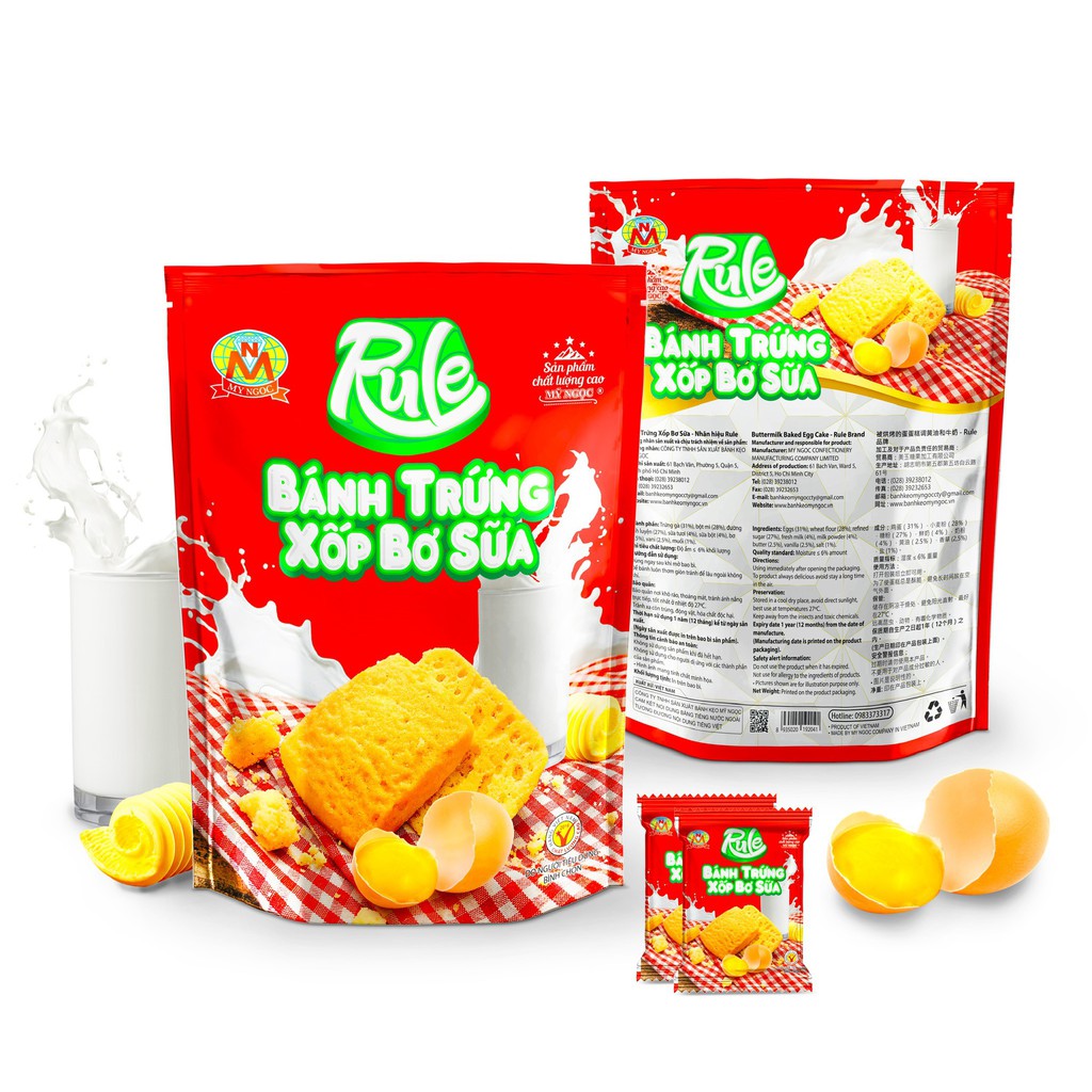 Rule - 400g Bánh Trứng Xốp BƠ SỮA tươi MỸ NGỌC - My Ngoc Baked Cookie with Buttermilk