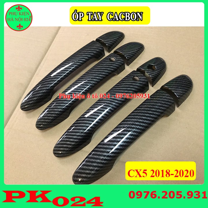 Ốp tay hõm CX5, CX-5 2018-2020 vân cacbon chống trầy xước làm đẹp xe