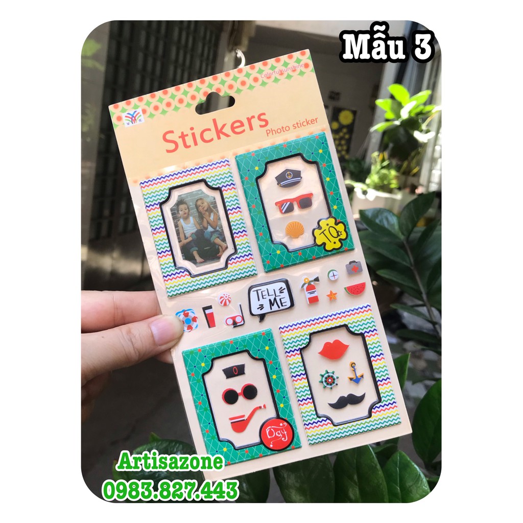 Sticker khung ảnh - Hình dán trang trí Scrapbook, album - (01 tờ)