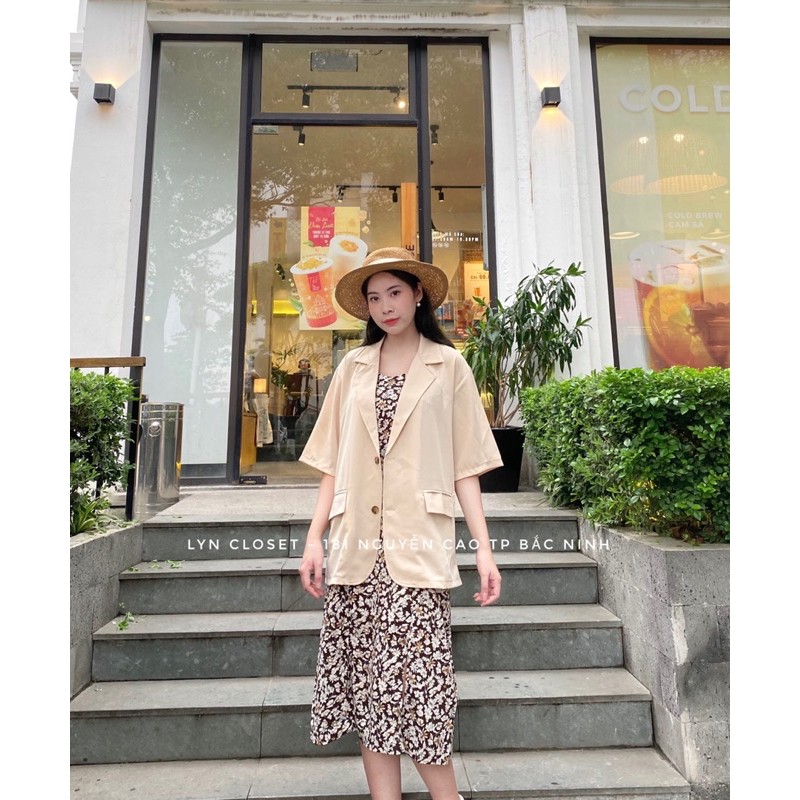 [Có sẵn] [FreeShip] [Ảnh thật] Blazer cộc tay 2 cúc về đủ 3 màu Áo vet cộc tay 2 cúc