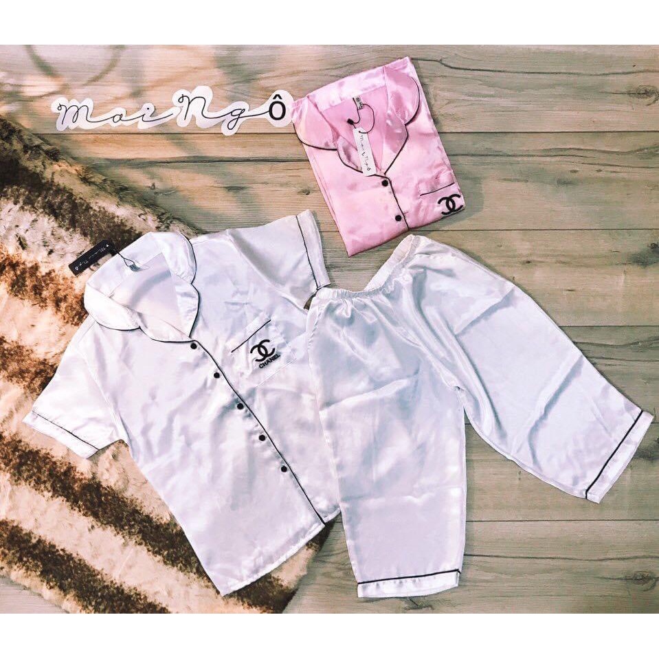 Đồ Bộ Phi Lụa Pijama Lửng Mặc Ở Nhà Nữ - Bộ Quần Áo Ngủ Nữ Tiểu Thư Cộc Tay Mặc Nhà Thu Đông, YENBEAUTY