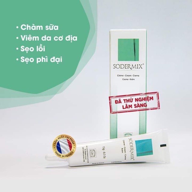 SODERMIX CREAM - Hỗ trợ sẹo lồi - phì đại - chàm sữa