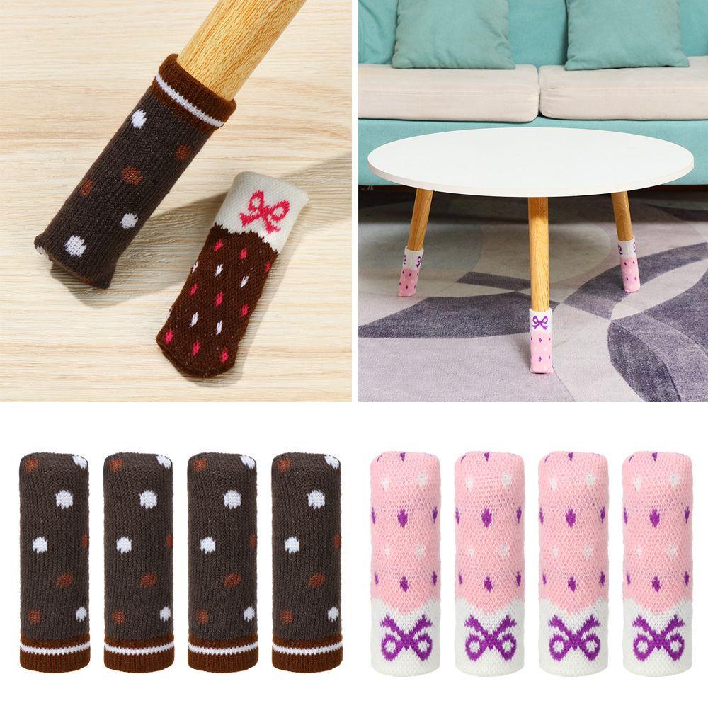 KUNHEV Set 4 Vỏ Bọc Bảo Vệ Chân Ghế Đan Len Chống Ồn Tiện Dụng Ốp