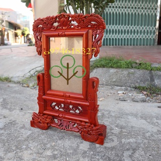 Khung ảnh thờ song long gỗ hương sang trọng nhiều cỡ