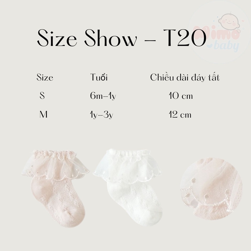 Tất vớ lưới cổ bèo Nemo baby xinh xắn tiểu thư cho bé gái Mimo baby T20