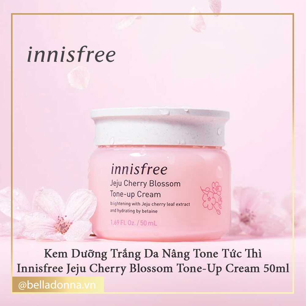 Kem Dưỡng Trắng Da Nâng Tone Innisfree Jeju Cherry Blossom Tone-Up Cream 50ml