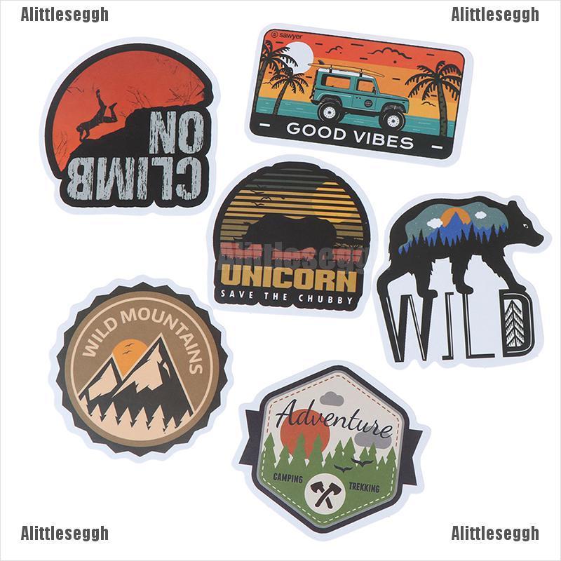 OUTDOOR ADVENTURE Bộ 50 Sticker Dán Trang Trí Hình Phong Cảnh