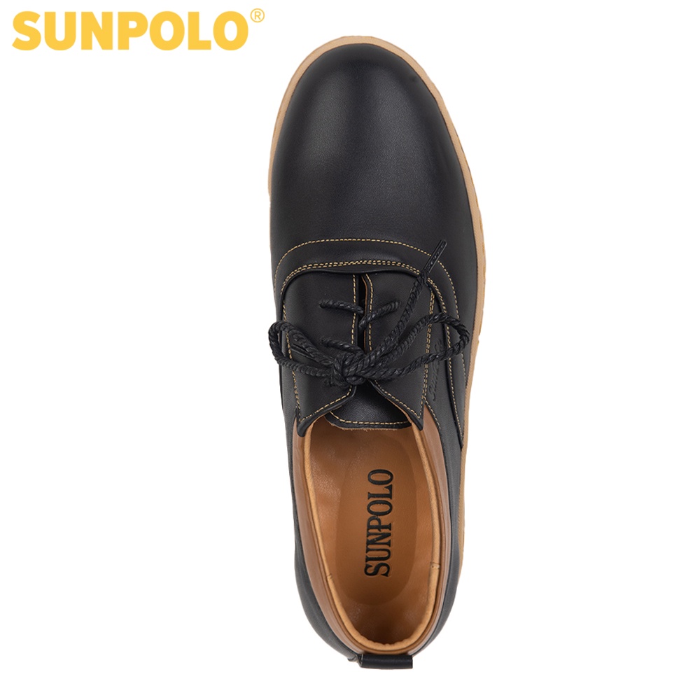 Giày nam Da bò Buộc dây SUNPOLO SPH424 (Xanh navy, Nâu)