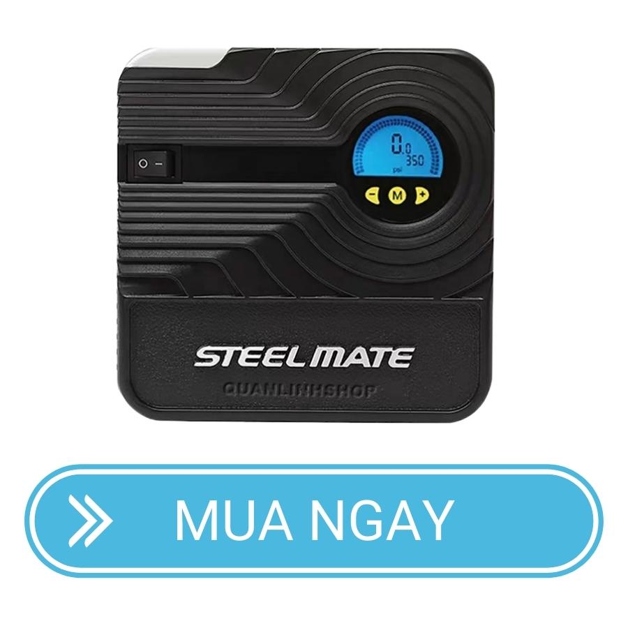 Bơm lốp Ô tô điện tử tự ngắt thương hiệu Steelmate mini 12V cắm tẩu sản phẩm bảo hành 1 đổi 1