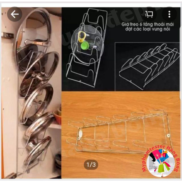 Giá cài vung nồi inox 6 tầng