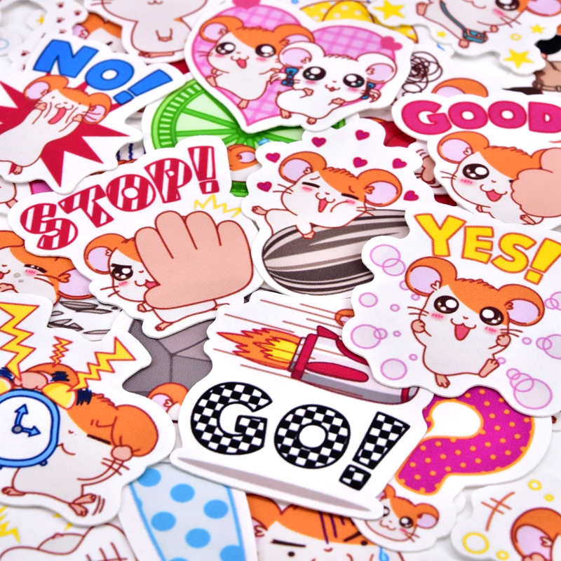 ★★★ Cute Trotting Hamtaro Q-1 Mini Diary Manual Stickers ★★★ 40Pcs/Set DIY Fashion Scrapbooks Album Decor Decals Stickers