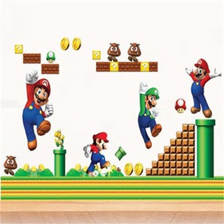 Decal Dán Tường Super Mario Bros Trang Trí Phòng Cho Bé hoa lụa gương tròn hồ cá mini trang trí chụp ảnh chỉ lụa