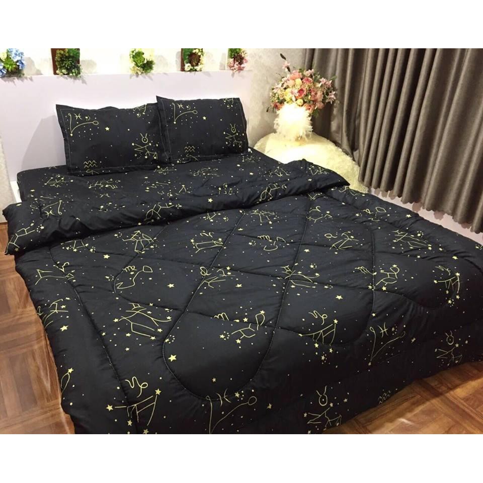 [GIÁ HỦY DIỆT] Trọn Bộ Chăn Phao 5 Món Ga Gối Poly Thương Hiệu Chăn Bông Như Hình [Loại Bông Dày Loại 1]