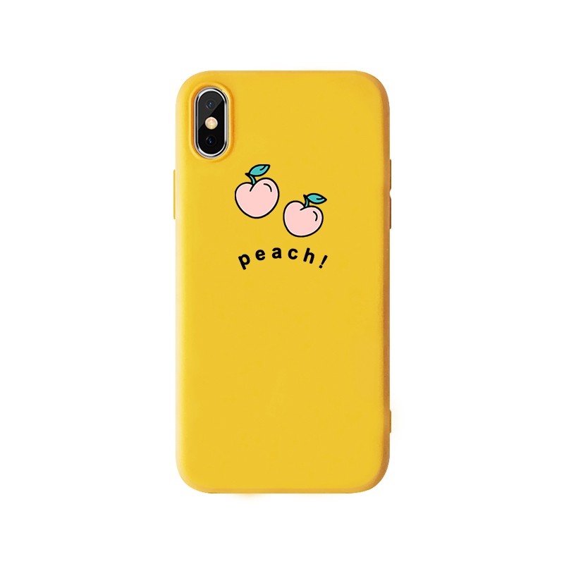 Ốp lưng điện thoại nhựa mềm iPhone 11 11Pro 11Promax 6 6s 6plus 6splus 7 7Plus 8 8Plus X XS XR Xsmax SE(2020) Peach hình trái đào | BigBuy360 - bigbuy360.vn