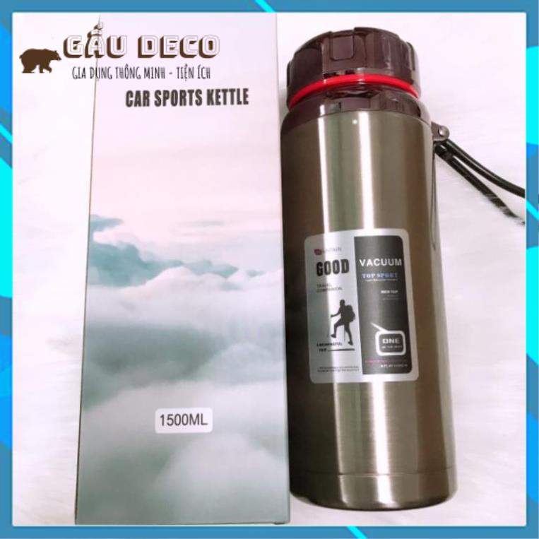 Bình giữ nhiệt Inox 304 nắp Titan có quai silicon - Hàng chính hãng - 1000- 1200ml, 1500ml