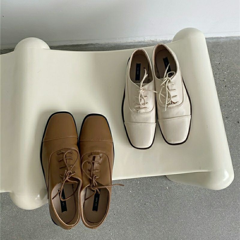 Giày oxford nữ da dê đế gỗ da cực mềm vintage - Có ảnh thật