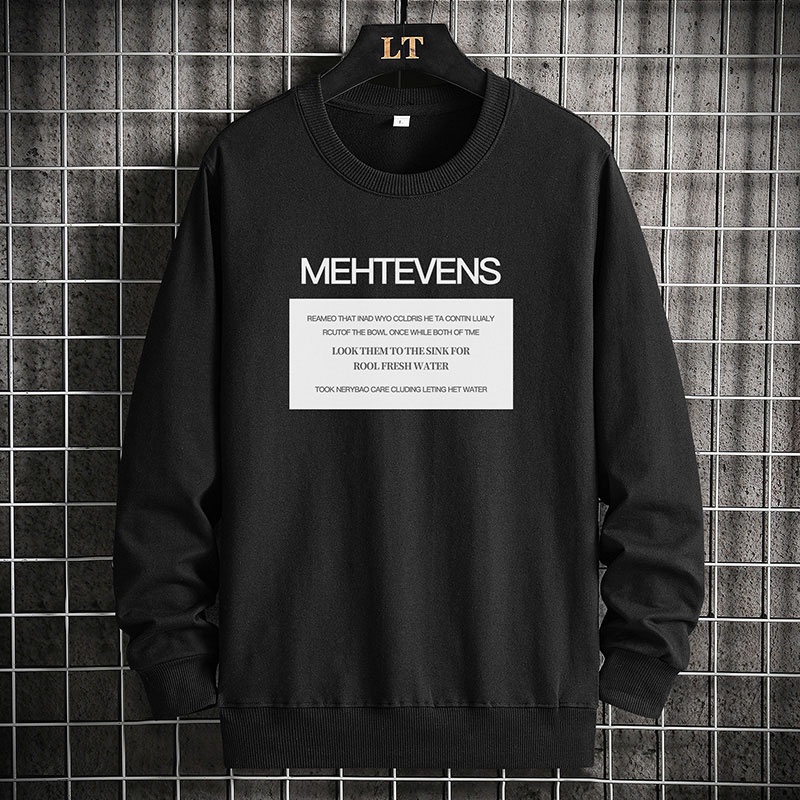 Youth Personality Printed Men's Crew Neck Sweatshirt