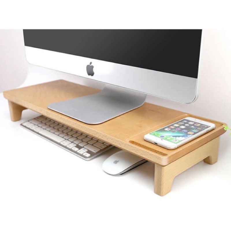 Kệ gỗ để màn hình máy tính - laptop đa năng, kiểu dáng sang trọng, tiện dụng cho bàn làm việc - Decor Fancy