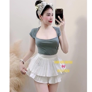 Áo tăm cổ khoét nhiều màu