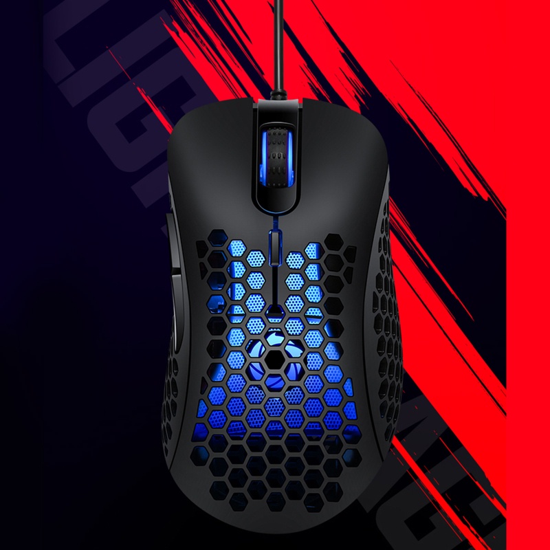 Chuột Quang Chơi Game 6400 DPI RGB Kiểu Tổ Ong Nhiều Màu Sắc
